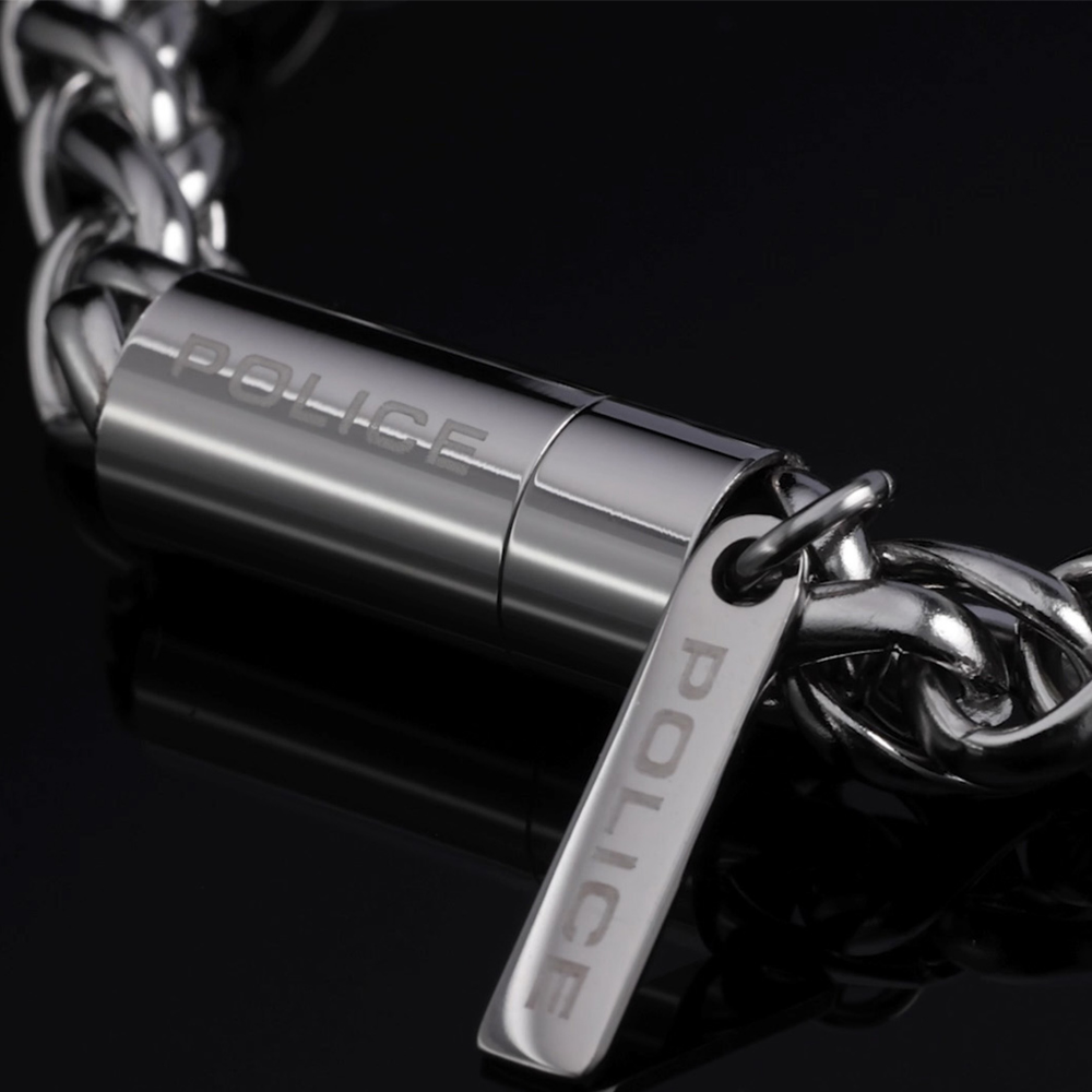 PULSEIRA POLICE AÇO MALHA REDONDA