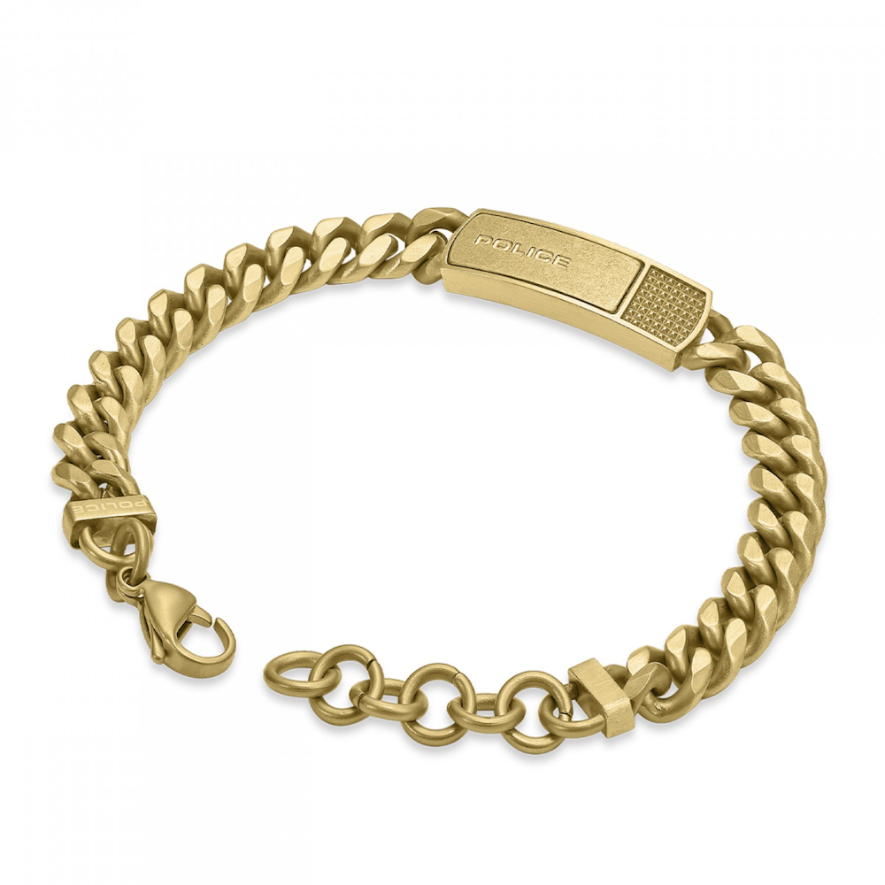 PULSEIRA POLICE IDENTITY EM AÇO DOURADO