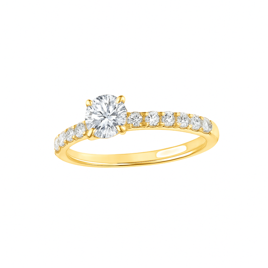 ANEL JOALHARIA EM OURO 18K C/ 13 DIAMANTES LAB-GROWN