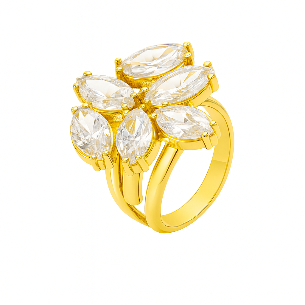 ANEL GLAMOUR EUGÉNIO CAMPOS EM PRATA 925% COM ZIRCÓNIAS