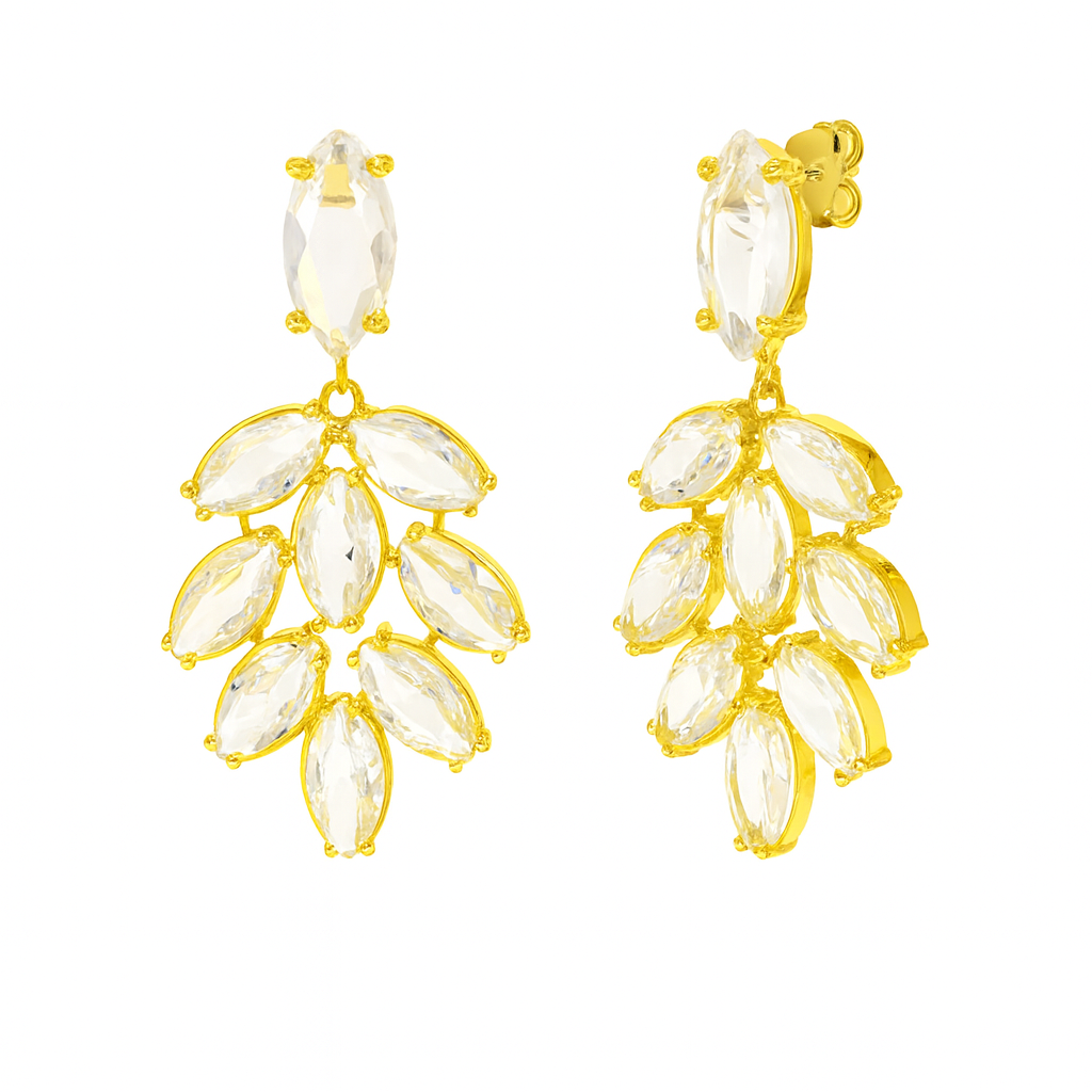 BRINCOS GLAMOUR EUGÉNIO CAMPOS EM PRATA 925% COM ZIRCÓNIAS