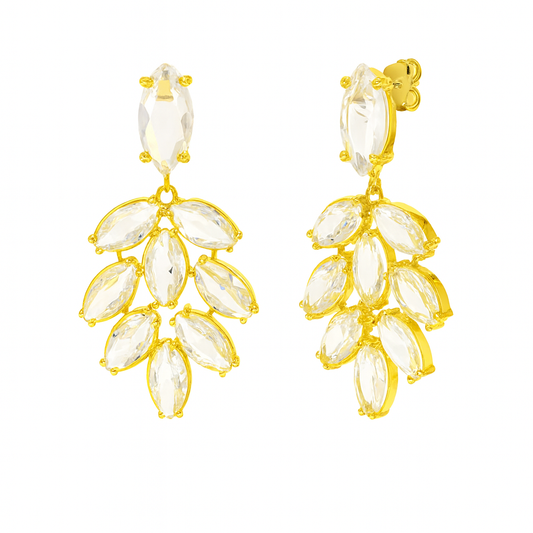 BRINCOS GLAMOUR EUGÉNIO CAMPOS EM PRATA 925% COM ZIRCÓNIAS