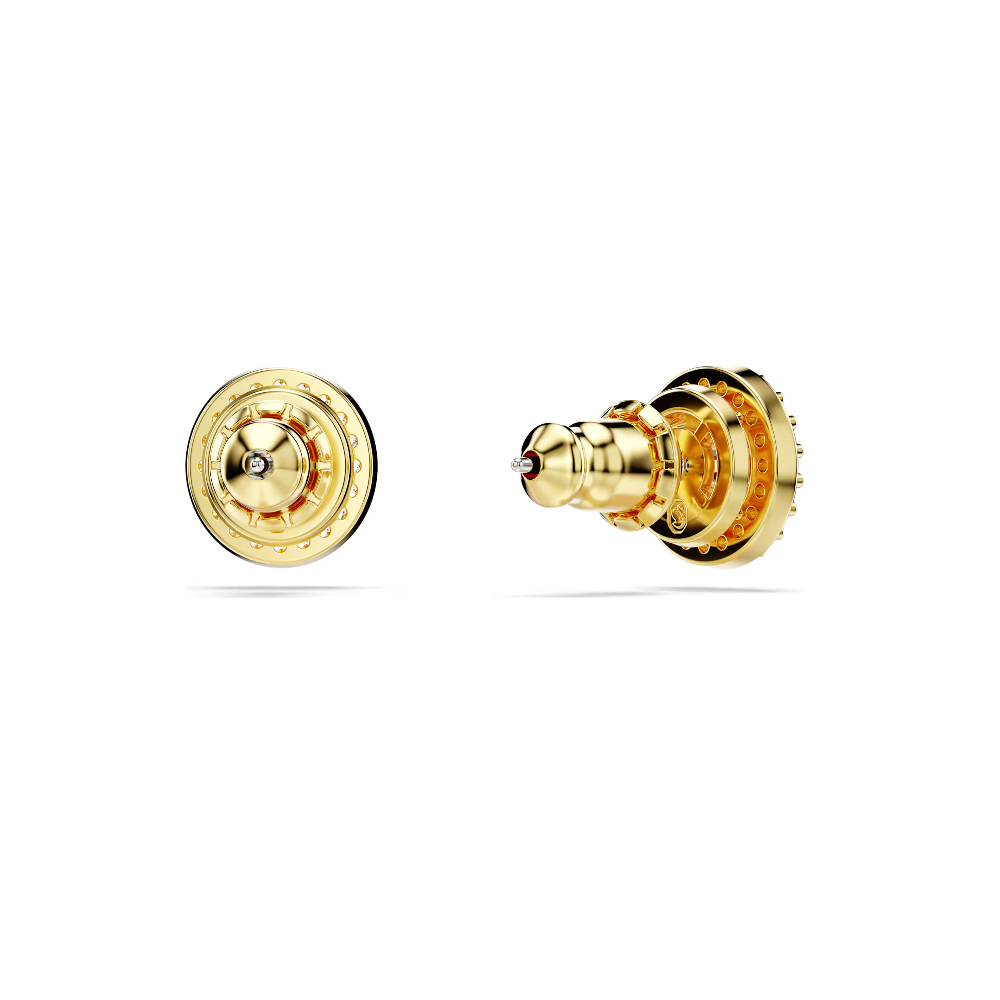 Brincos Swarovski stud Una Angelic Lapidação redonda, Dourado, Lacado a dourado