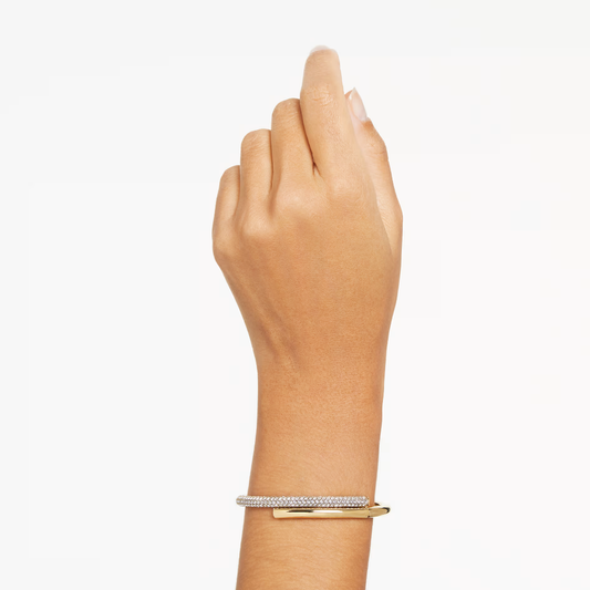 Bracelete Swarovski Dextera Fecho magnético, Branca, Lacado a dourado