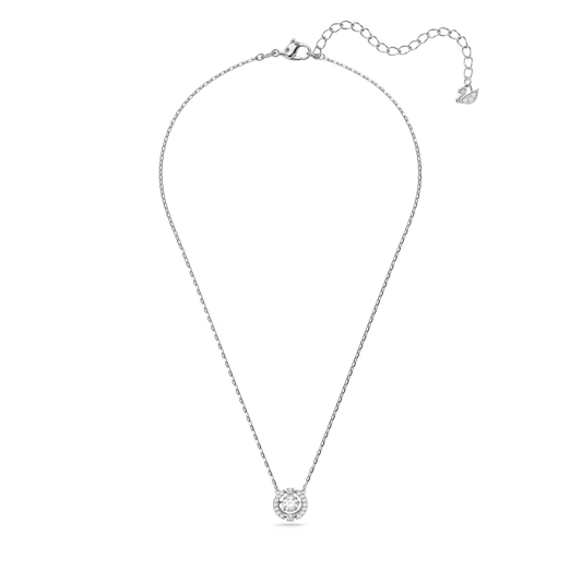 Colar Swarovski Una Lapidação redonda, Branco, Lacado a ródio