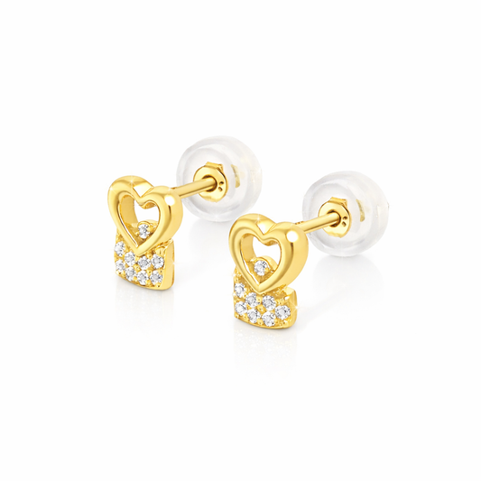 BRINCOS EM OURO 9K COM ZIRCONIAS
