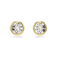 Brincos Swarovski stud Imber Lapidação redonda, Branco, Lacado a dourado
