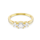 Anel Swarovski Stilla Attract ring, Round cut, White, Gold-tone plated 52