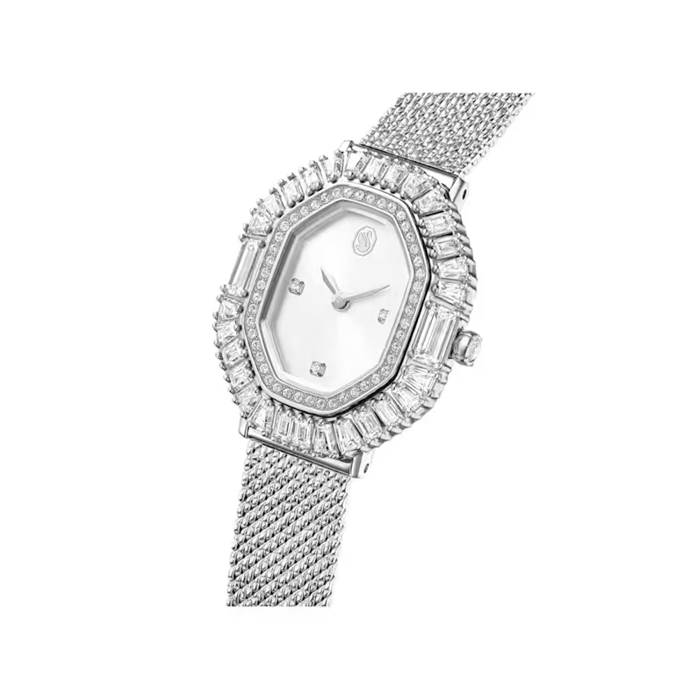 Relógio Swarovski Matrix octagon Pulseira de metal, Prata, Aço inoxidável