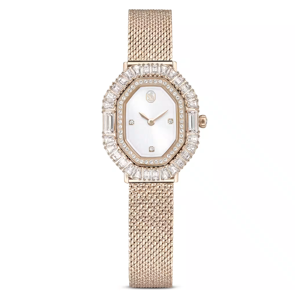 Relógios Swarovski Matrix octagon Pulseira de metal, Dourado, Acabamento em champanhe dourado