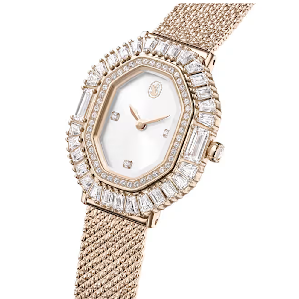 Relógios Swarovski Matrix octagon Pulseira de metal, Dourado, Acabamento em champanhe dourado