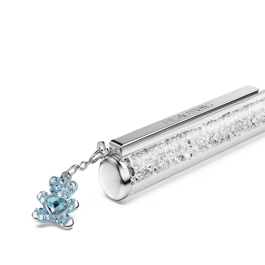 Esferográfica Swarovski Crystalline Ursinho, Azul, Lacado a azul, cromado