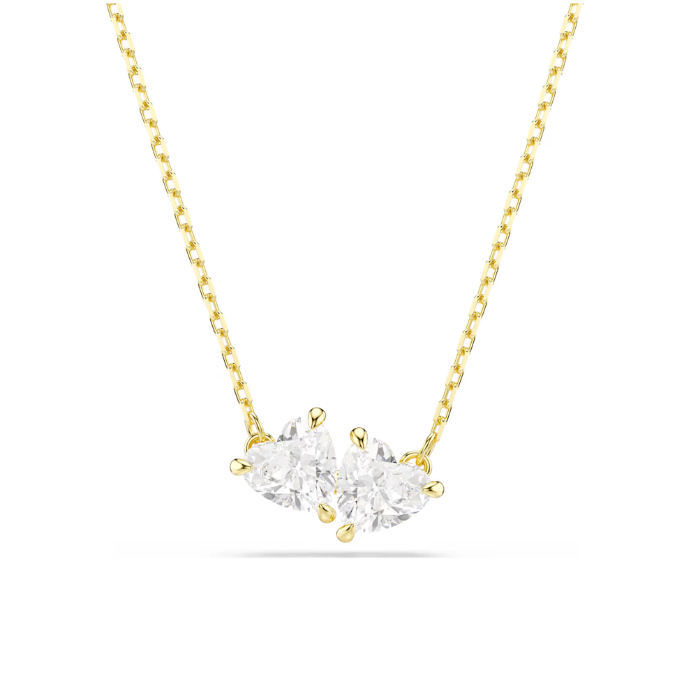 Fio Swarovski Mesmera Attract necklace, Heart, White, Gold-tone plated com zircónias