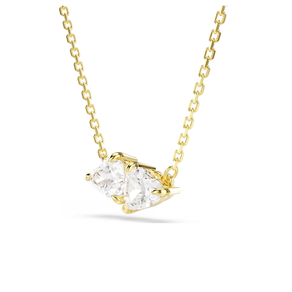 Fio Swarovski Mesmera Attract necklace, Heart, White, Gold-tone plated com zircónias