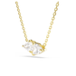 Fio Swarovski Mesmera Attract necklace, Heart, White, Gold-tone plated com zircónias