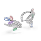 Brincos cuff Ariana Grande x Swarovski, Combinação de lapidações, Multicor, Lacado a ródio