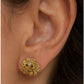 BRINCOS EM PRATA 925 DOURADA FLORES COM ZIRCONIAS