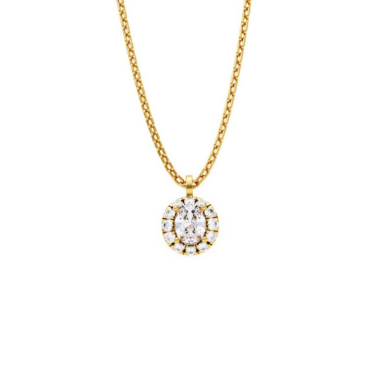 COLAR ROMANTIS EM OURO 14K COM DIAMANTES DE LABORATÓRIO