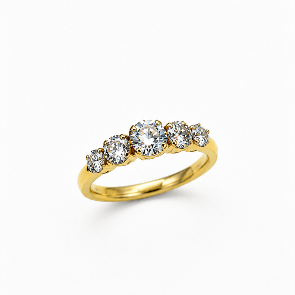 ANEL EM OURO 19,2K C/ DIAMANTES
