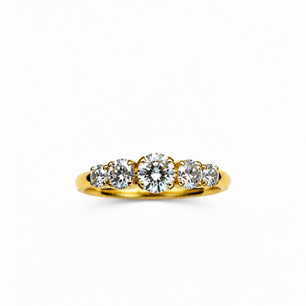 ANEL EM OURO 19,2K C/ DIAMANTES