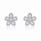 BRINCOS EM PRATA 925 PRATEADOS FLOR COM ZIRCONIAS
