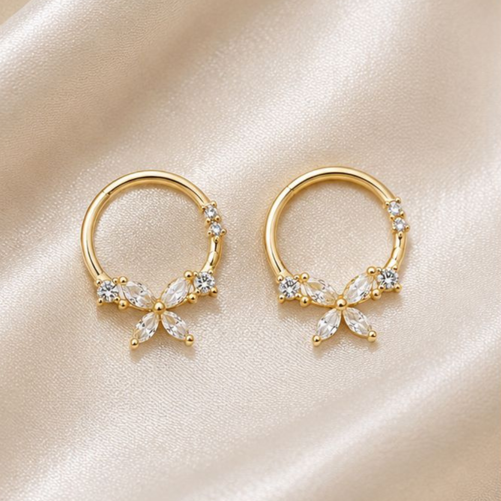 BRINCOS EM PRATA 925 DOURADA COM ZIRCONIAS