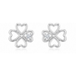 BRINCOS EM PRATA 925 PRATEADOS TREVO COM ZIRCONIA