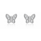 BRINCOS EM PRATA 925 PRATEADOS BORBOLETA COM ZIRCONIAS