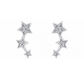 BRINCOS EM PRATA 925 PRATEADO ESTRELAS  COM ZIRCONIAS