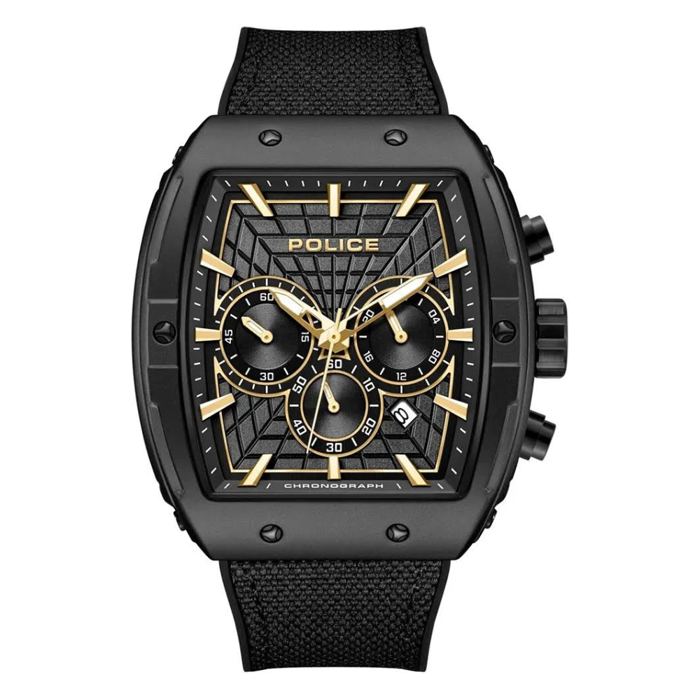 RELOGIO POLICE HOMEM CRNO MOST. PRETO BRAC. SILICONE PRETA