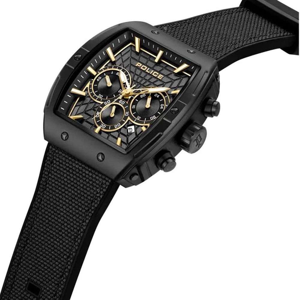 RELOGIO POLICE HOMEM CRNO MOST. PRETO BRAC. SILICONE PRETA