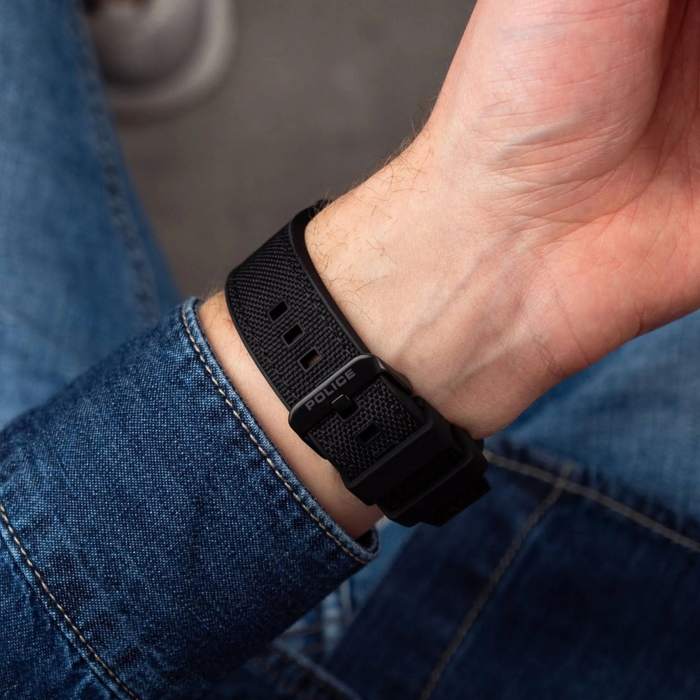 RELOGIO POLICE HOMEM CRNO MOST. PRETO BRAC. SILICONE PRETA