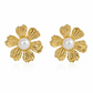 BRINCOS EM PRATA 925 FLOR COM PEROLA