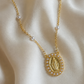 COLAR EM PRATA 925 COM NOSSA SENHORA E PEROLAS
