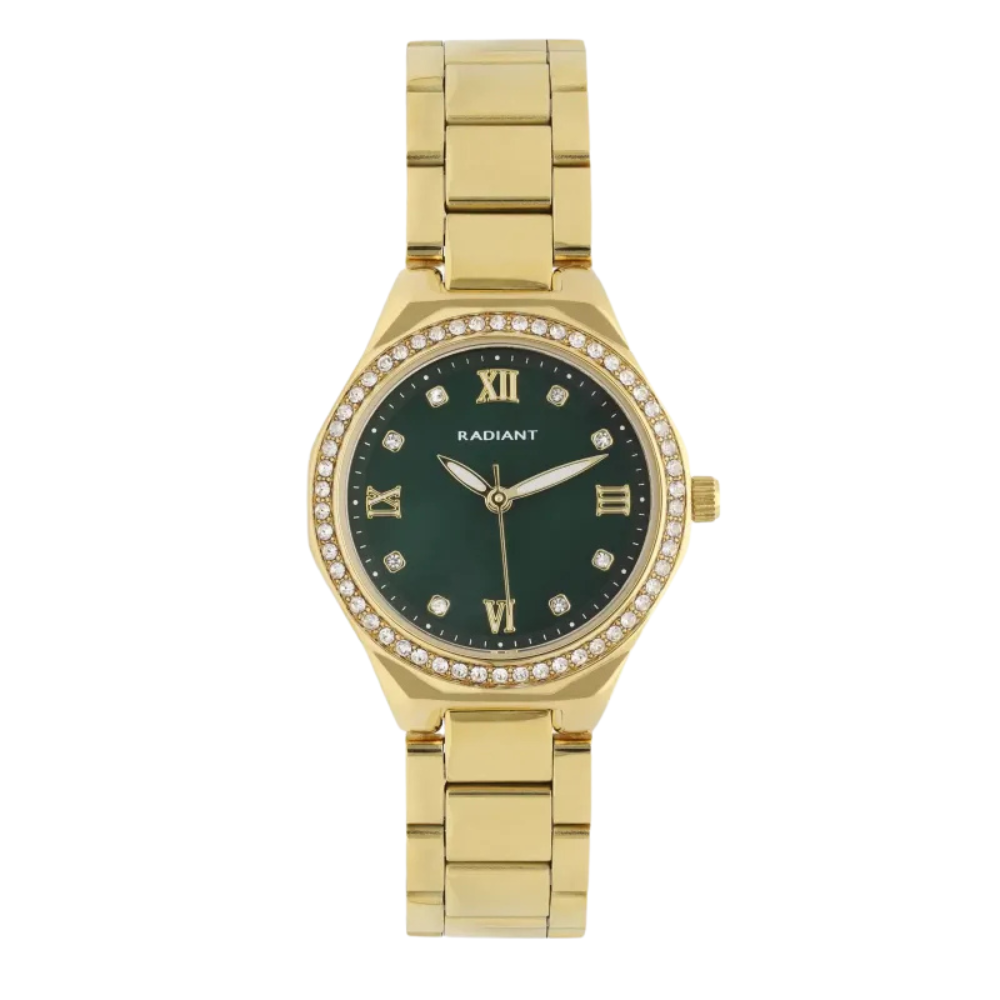 RELÓGIO RADIANT MULHER LUXE VERDE E DOURADO RA691202