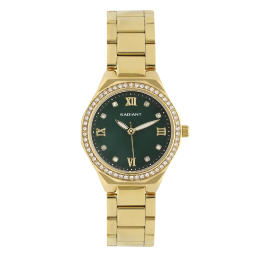 RELÓGIO RADIANT MULHER LUXE VERDE E DOURADO RA691202
