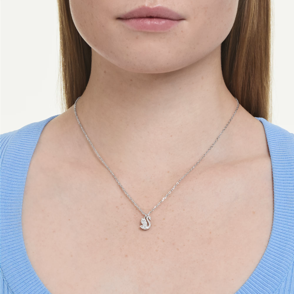 Pingente Swarovski Swan Combinação de lapidações, Cisne, Branco, Lacado a ródio