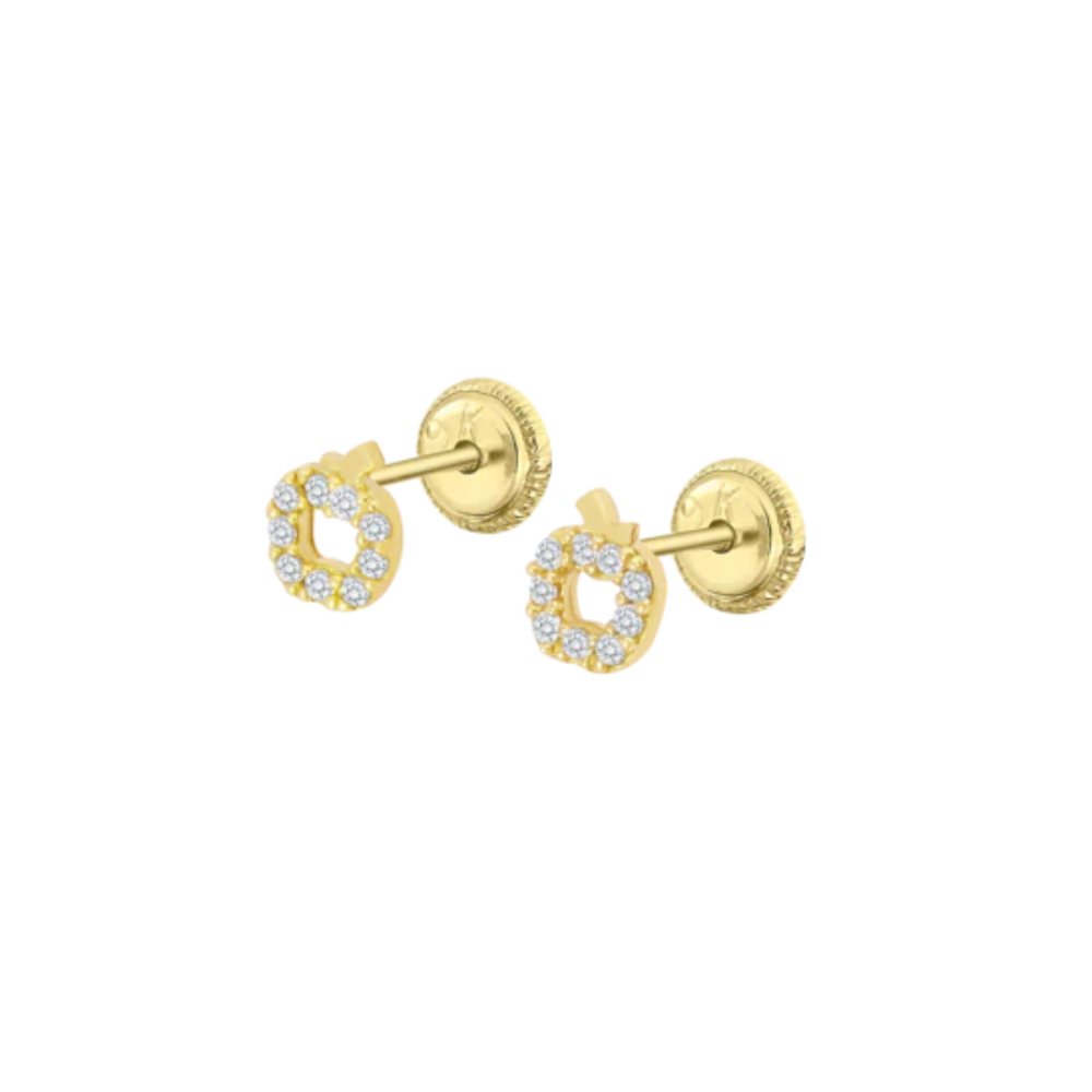 BRINCOS EM OURO 9K COM ZIRCONIAS