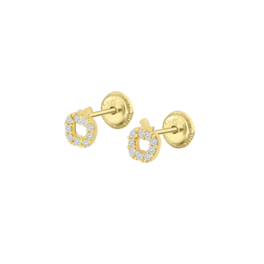 BRINCOS EM OURO 9K COM ZIRCONIAS
