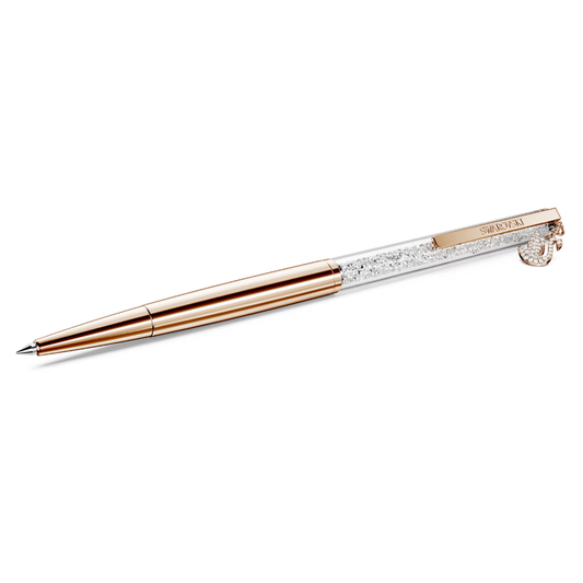 Esferográfica Swarovski Crystalline Cisne, Lacado a rosa dourado