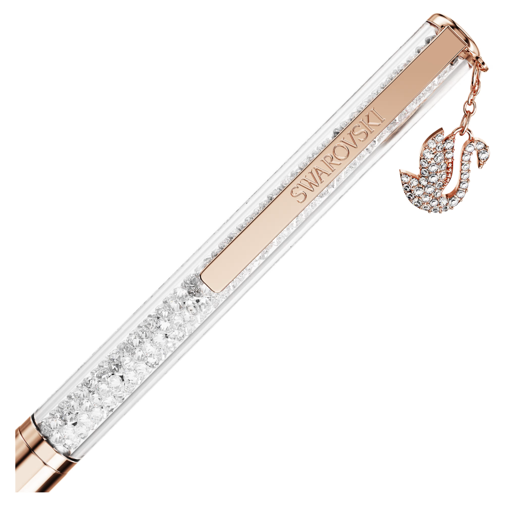 Esferográfica Swarovski Crystalline Cisne, Lacado a rosa dourado