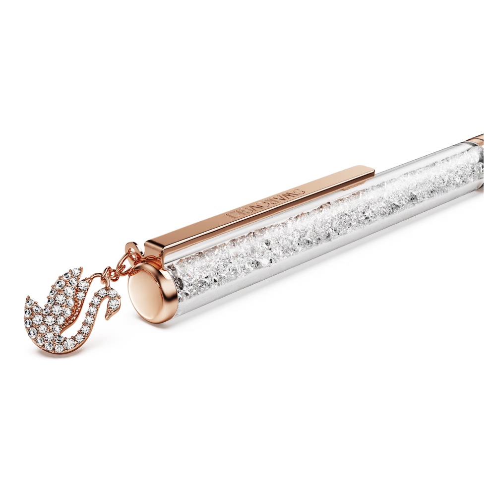 Esferográfica Swarovski Crystalline Cisne, Lacado a rosa dourado
