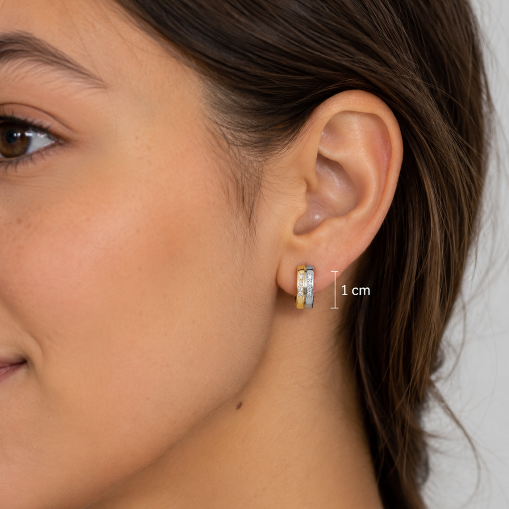 BRINCOS EM OURO 9K COM ZIRCONIAS