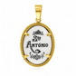 MEDALHA EM PRATA 925 DOURADA SANTO ANTÓNIO