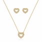 CONJUNTO BRINCO + FIO EM PRATA 925 COM CORAÇÃO EM ZIRCONIAS