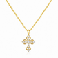 COLAR EM PRATA 925 COM CRUZ E ZIRCONIAS DOURADO