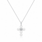 COLAR EM PRATA 925 COM CRUZ ZIRCONIAS E PEROLAS