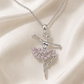 COLAR EM PRATA 925 BAILARINA COM ZIRCONIAS ROSA
