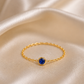 ANEL CORRENTE EM OURO 19,2K C /SAFIRA  0,05CT