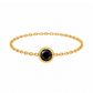 ANEL CORRENTE EM OURO 19,2K C /DIAMANTE PRETO 0,05CT
